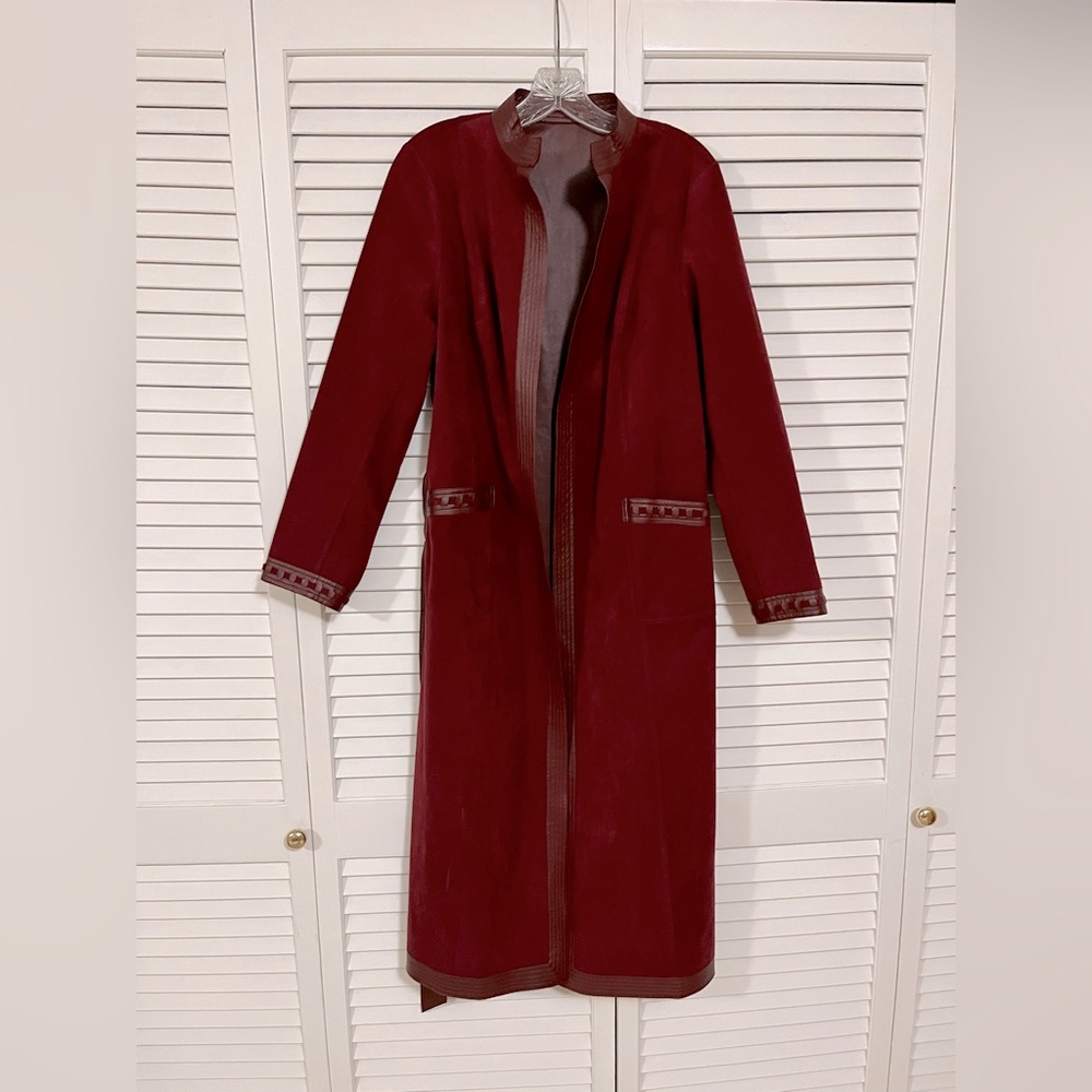 Faux suede/leather reversible coat